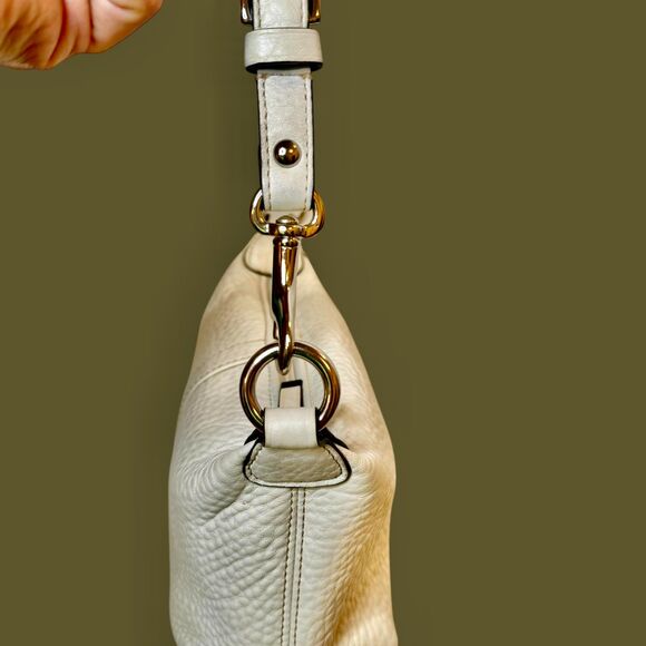 Coach White Pebbled Leather Baguette | Silver Hardware | Classic 1941 Design - Picture 3 of 13